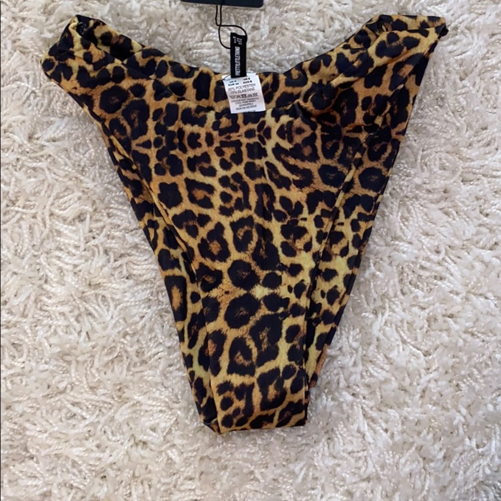 Leopard high waisted cheeky bikini bottoms